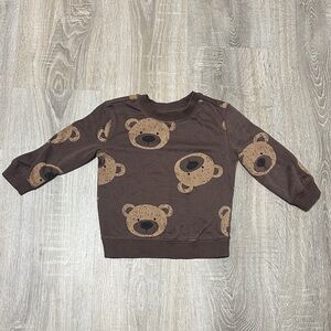 George Brown Bear Pattern Kids Sweatshirt